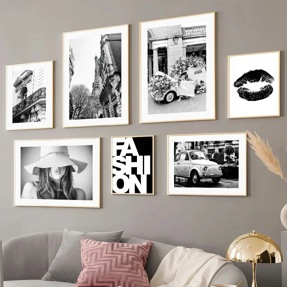 Street Fashion Photographers - ภาพวาดผ้าใบ Wall Art ยุโรป Street ภาพทิวทัศน์ภาพสีดําและสีขาวแฟชั่นรูปโปสเตอร์และพิมพ์สําหรับตกแต่งบ้าน