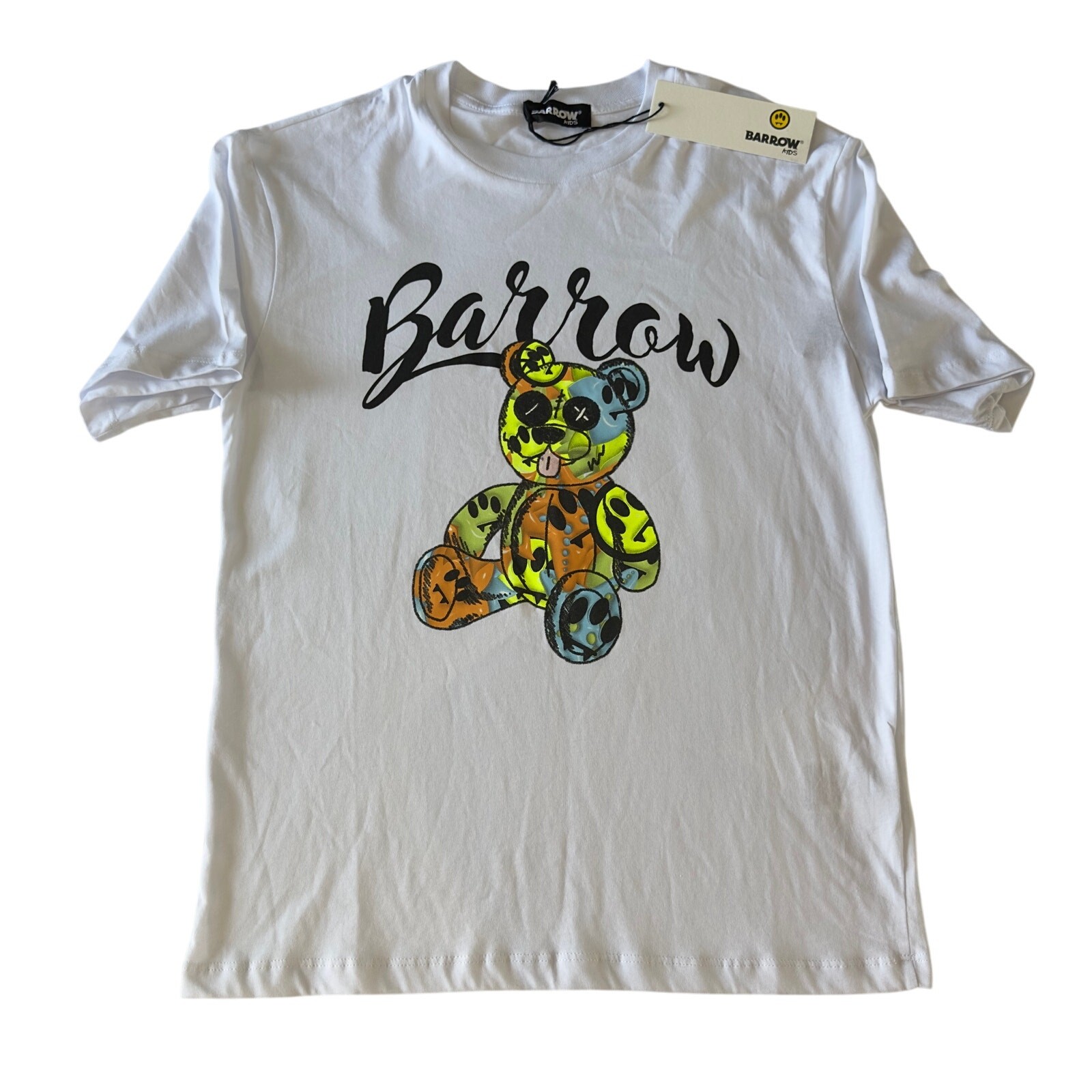 Street Fashion Kids - เสื้อยืดเด็กบาร์โรว์ 14 ปี พิมพ์ลายเท็ดดี้ สีขาว