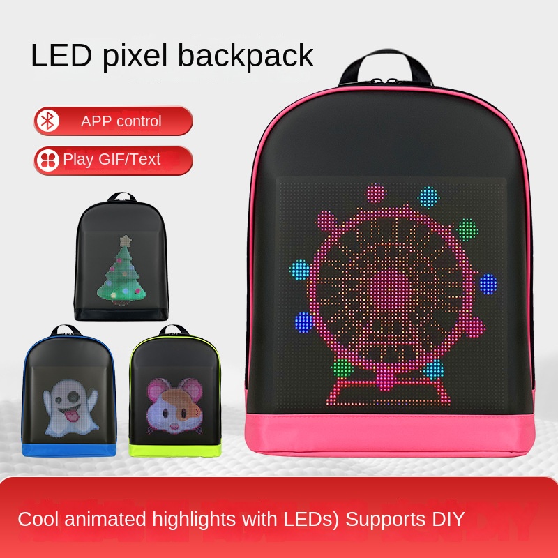 Street Fashion App - กระเป๋าเป้สะพายหลัง LED สุดฮิต ดีไซน์ทันสมัย ควบคุมผ่านแอพ DIY