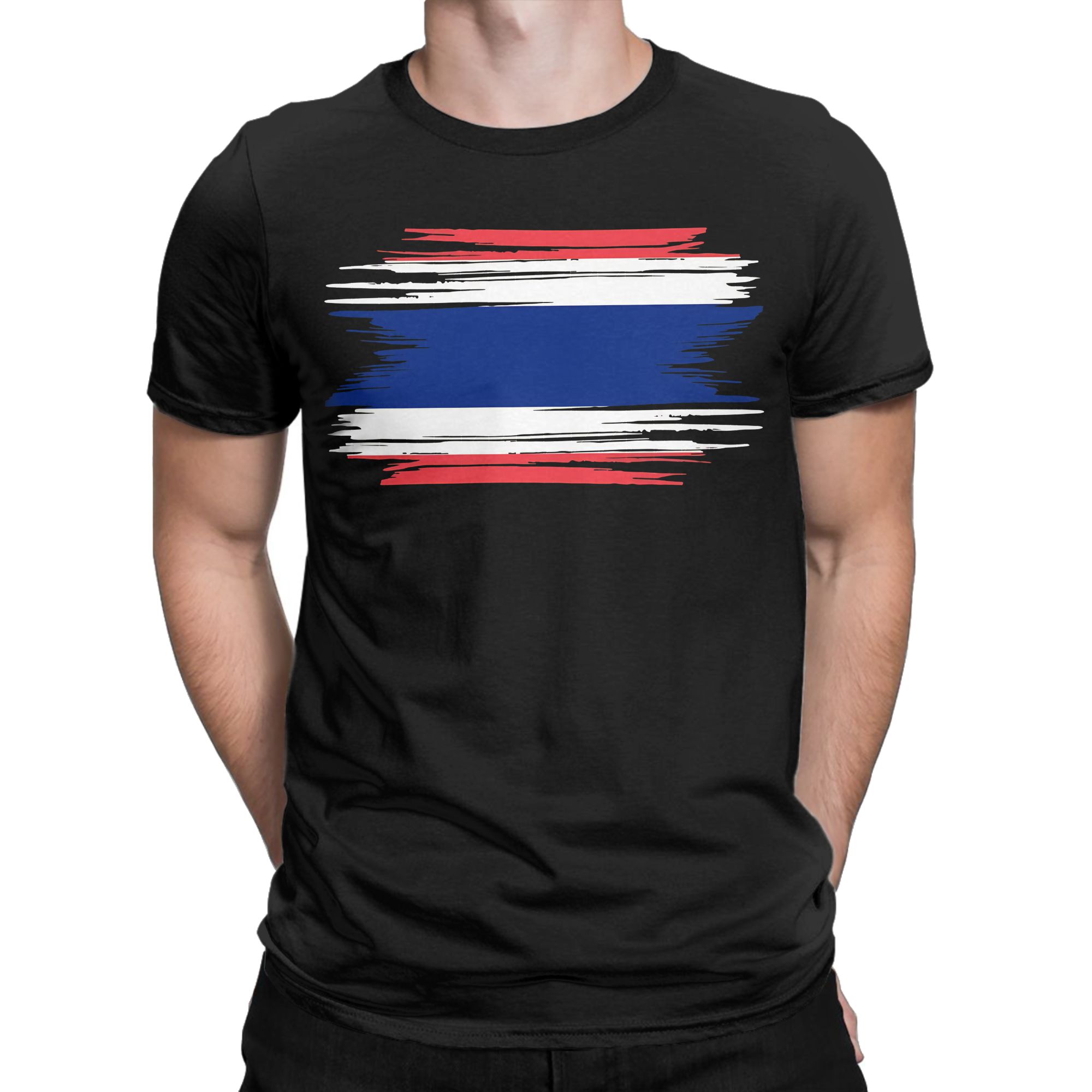 เสื้อยืดลายธงชาติไทยแบบดิสเทรส - Street Fashion Thailand บทวิจารณ์และราคา
