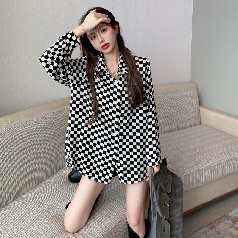เสื้อเชิ้ตคอปก ลายสก๊อต กระดุม - Street Fashion Youth บทวิจารณ์และราคา