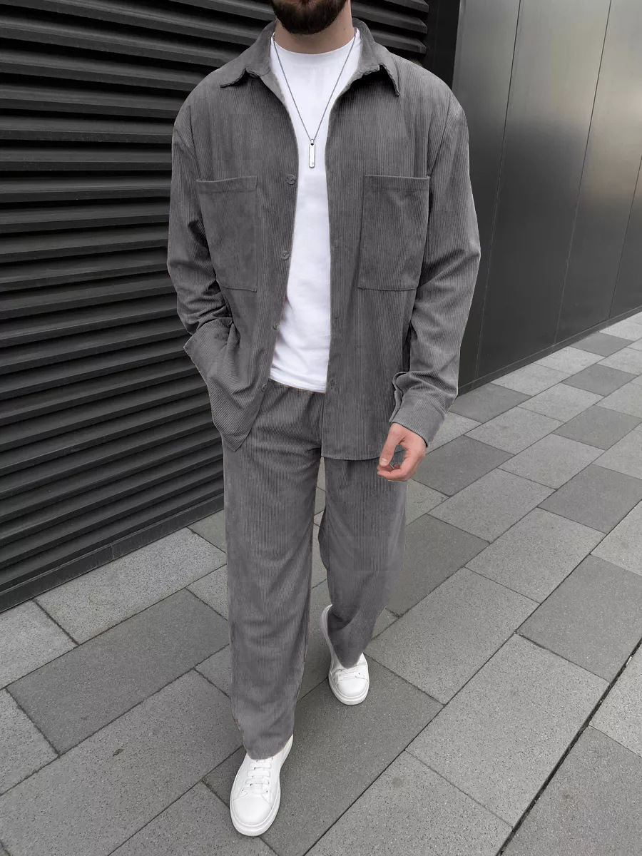 ชุดเซ็ตสองชิ้นผ้าลูกฟูกสำหรับผ - Street Fashion Style บทวิจารณ์และราคา
