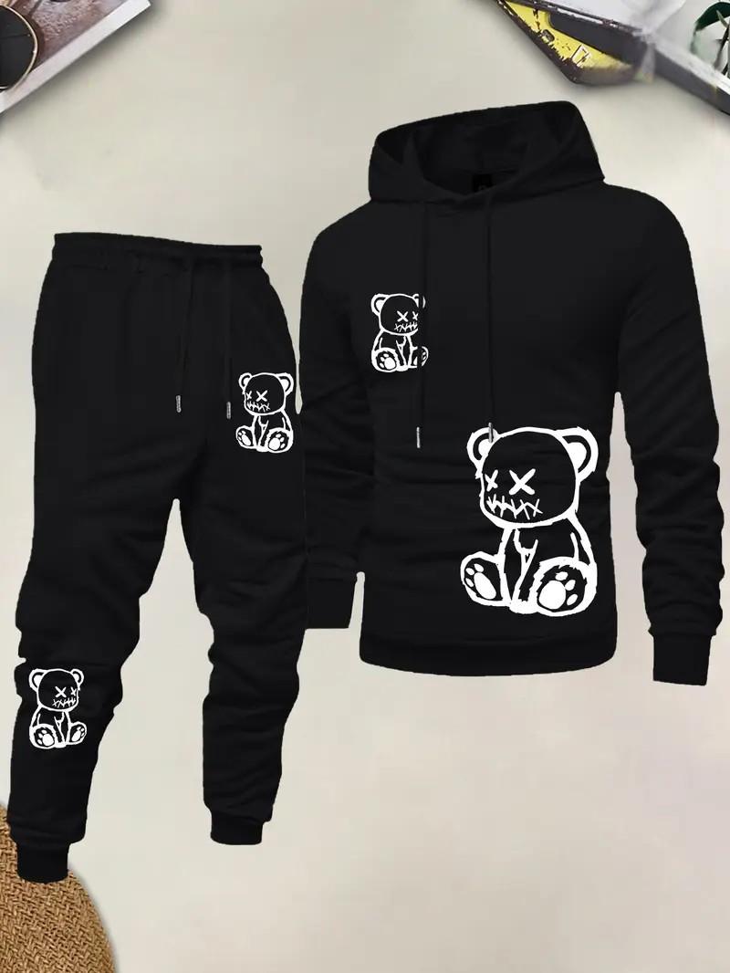 ชุดเสื้อฮู้ดผู้ชายลายพิมพ์หมี  - Street Fashion Style บทวิจารณ์และราคา