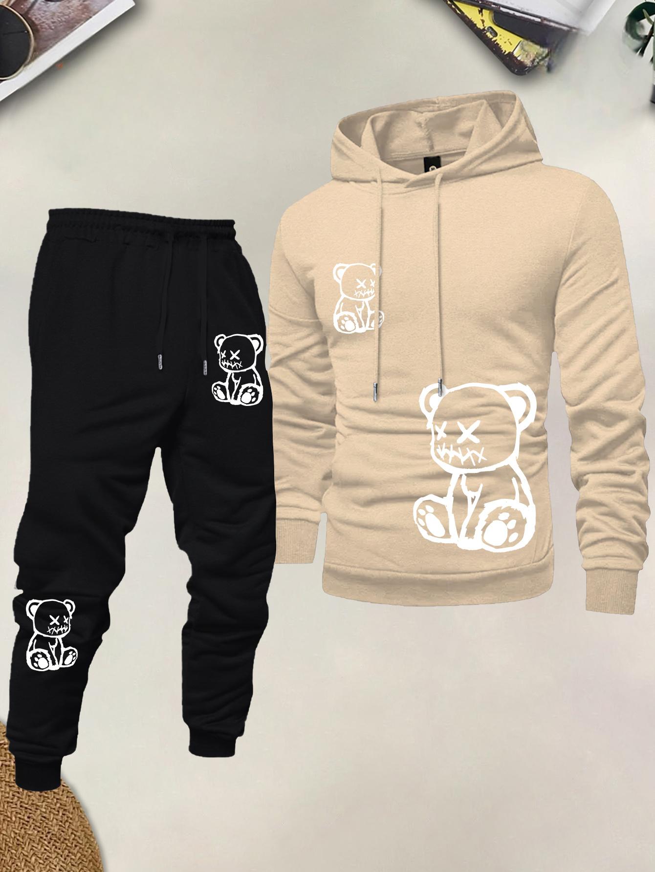 ชุดเสื้อฮู้ดผู้ชายลายพิมพ์หมี  - Street Fashion Style บทวิจารณ์และราคา