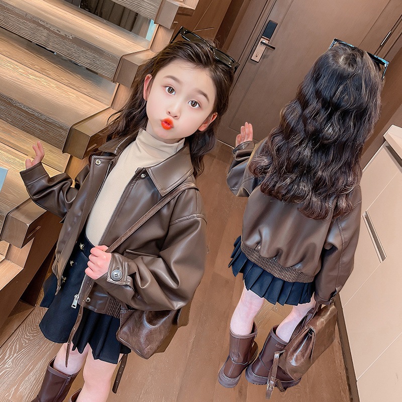 เสื้อแจ็คเก็ตหนัง PU แบบสั้นสำ - Street Fashion Kids บทวิจารณ์และราคา