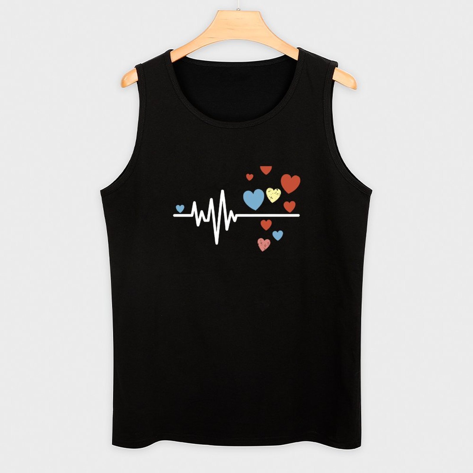 เสื้อกล้ามลายหัวใจเต้นรำแห่งคว - Street Fashion Urban บทวิจารณ์และราคา