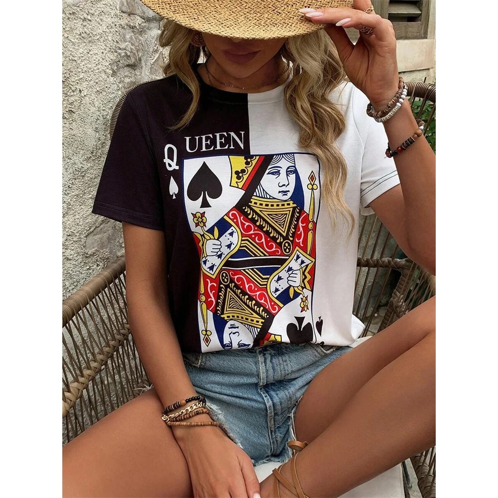 เสื้อยืดพิมพ์ลายโป๊กเกอร์ 3 มิ - Street Fashion Urban บทวิจารณ์และราคา