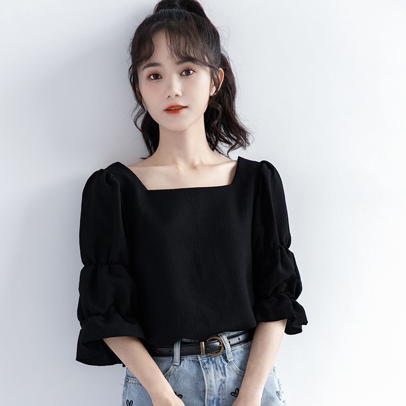เสื้อเชิ้ตแขนสั้นจีบแบบเกาหลี  - Street Fashion Youth บทวิจารณ์และราคา