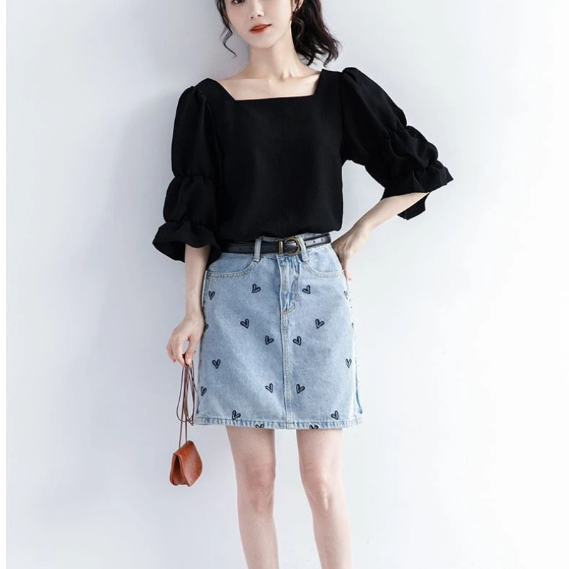 เสื้อเชิ้ตแขนสั้นจีบแบบเกาหลี  - Street Fashion Youth บทวิจารณ์และราคา